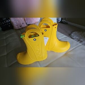 CROCS Kids Bright Yellow Handle It Rain Boots